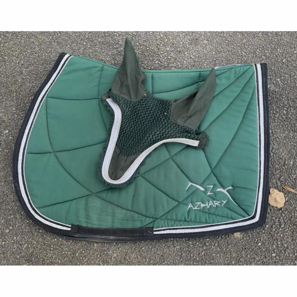 Ensemble tapis bonnet vert sapin