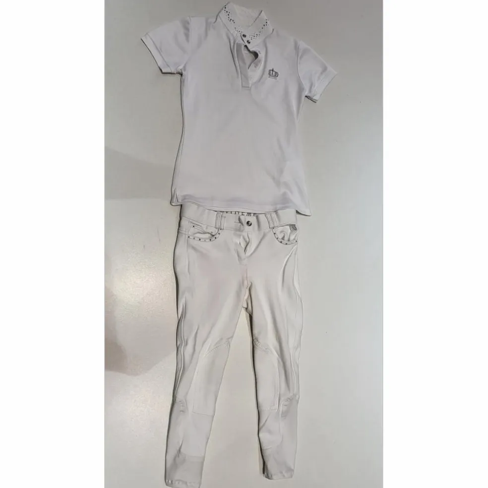 Polo et pantalon blanc de concours Equitheme