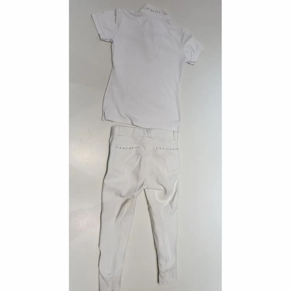 Polo et pantalon blanc de concours Equitheme
