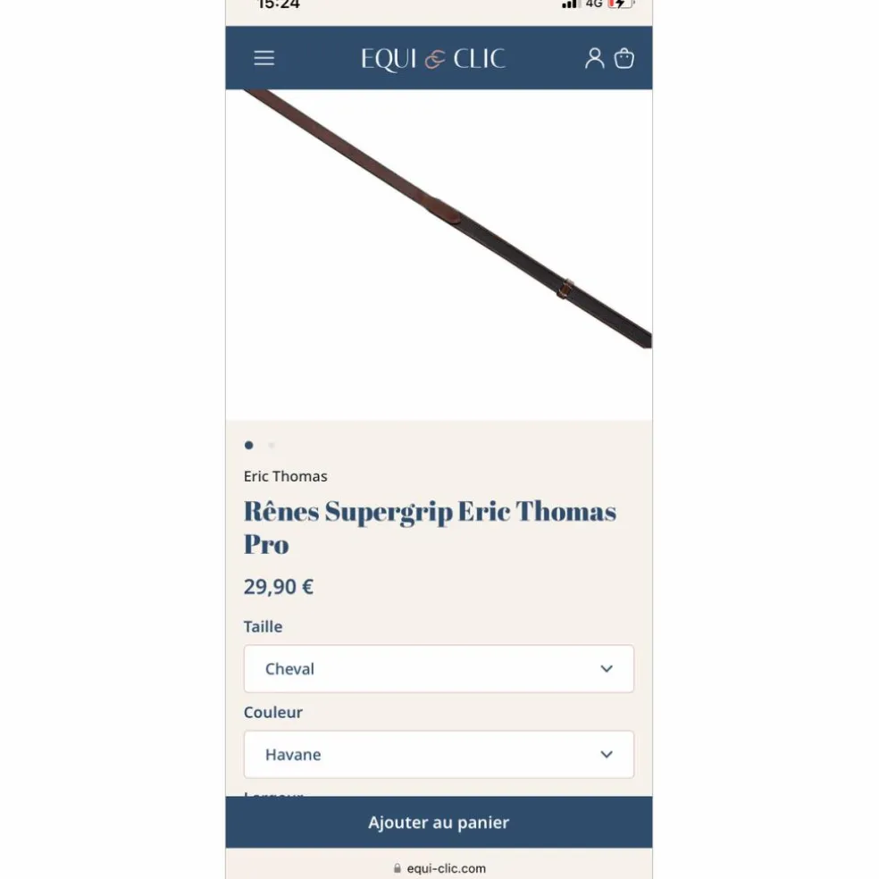 Rênes supergrip havane Éric Thomas