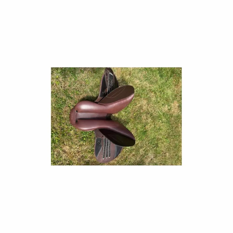 Selle équitation cuir 17,5" FOUGANZA - 500 marron